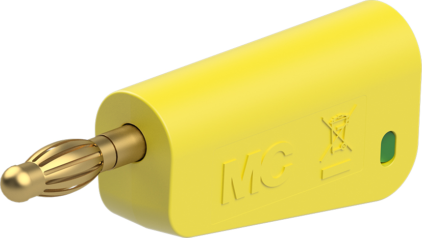 4 mm stekker compleet geel-groen - LM-4A-39 geel-groen
