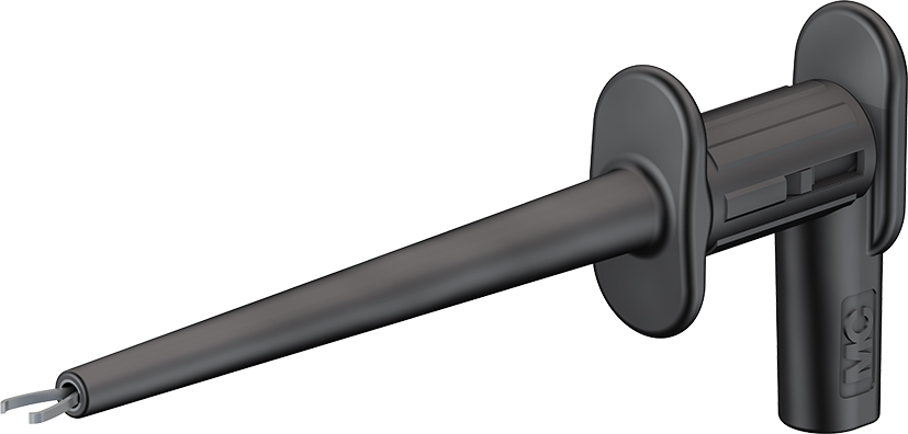 2 mm veiligheidstestclip zwart - MicroGrip-XB zwart