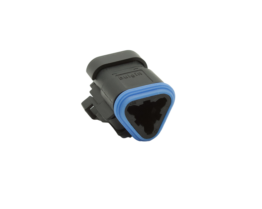 3 Contacts Male Standard Rectangular Black Connector - PEC