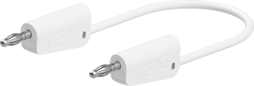 4 mm testkabel 150 cm wit - LK-4N-F25 wit