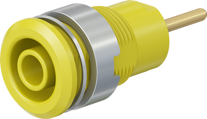 4 mm veiligheidssocket geel - SLB4-R geel