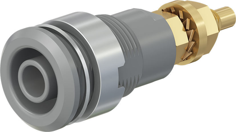 4 mm veiligheidssokkel grijs - SLB4-G grijs
