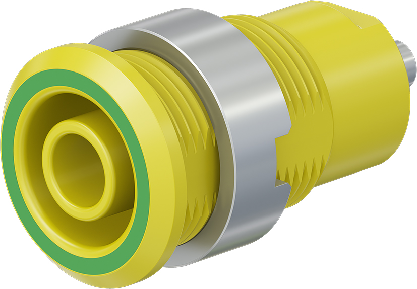 4 mm veiligheidscontact groen/geel - SLB4-E groen/geel