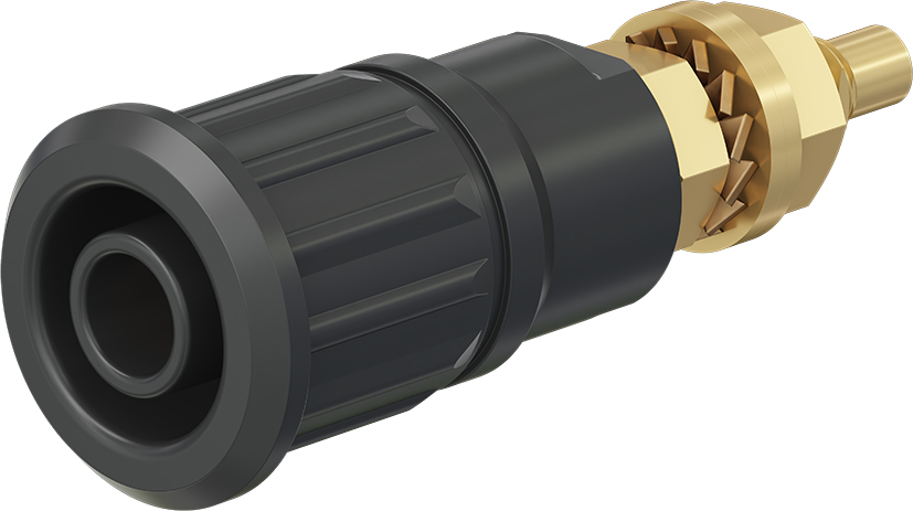 4 mm veiligheidscontact zwart - SEB4-G zwart