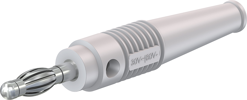 4 mm inline stekker wit - L-41Q wit