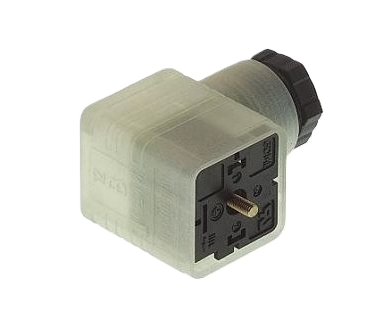 Klepconnector DIN 43650 vorm A, 2-polig + PE, LED