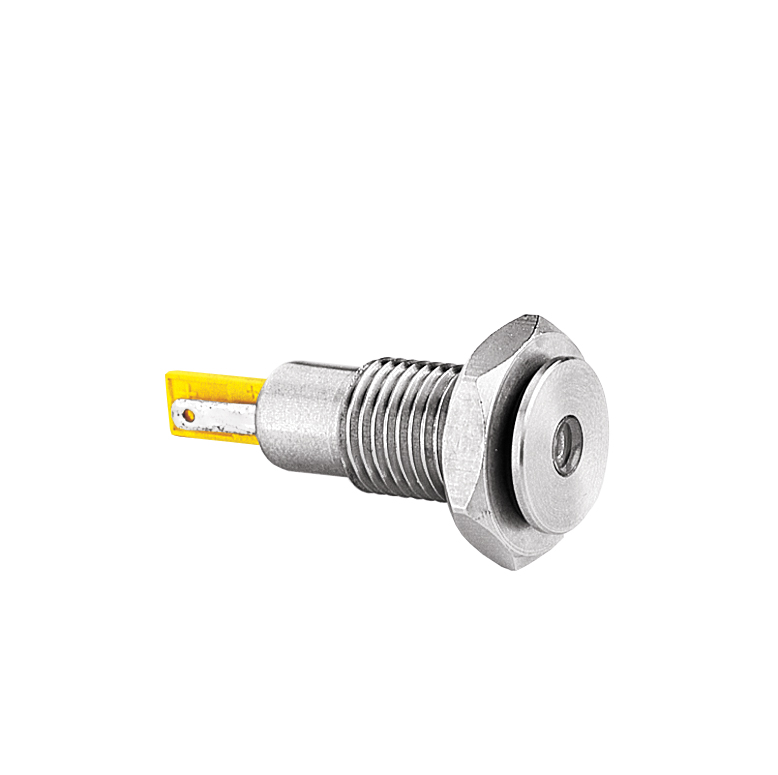 DX0505 Series IP67 Sealed Proud Of Panel Profile Yellow LED (No Resistor) 2.8 Series Tab/Solder Tag Termination