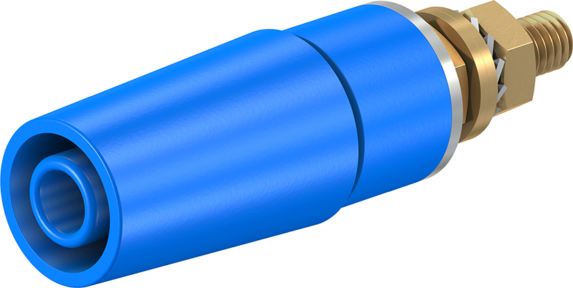 4 mm veiligheidscontact blauw - SAB4-G blauw