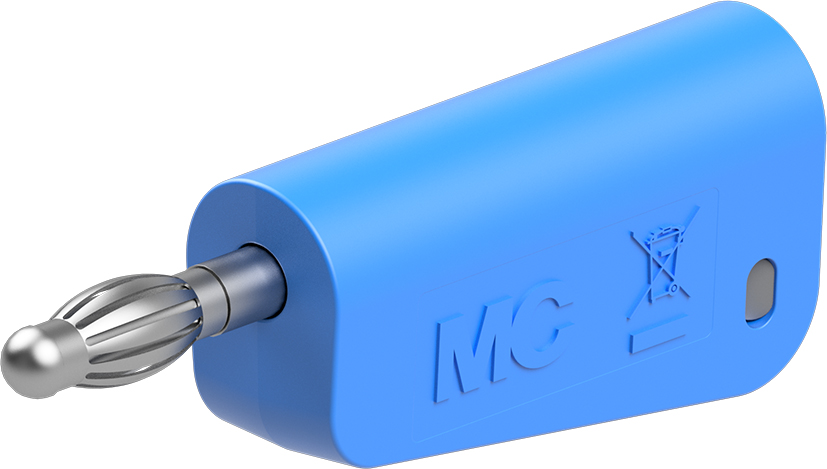 4 mm stekker compleet blauw - LQ-4N-30 blauw