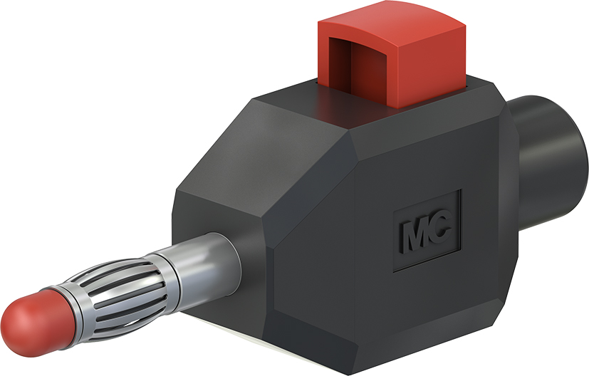 4 mm clip-on stekker zwart - KLS4 zwart