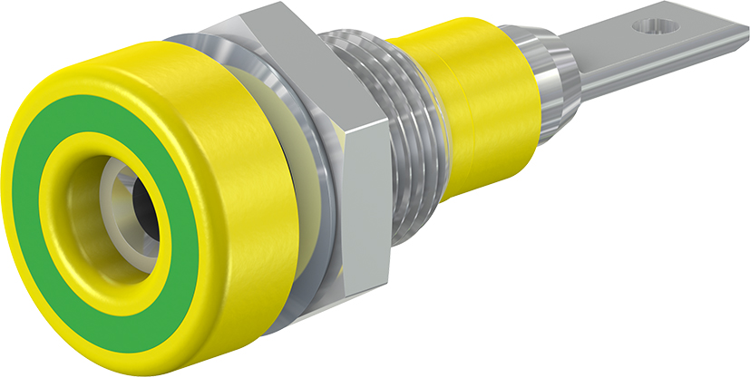 2 mm fitting groen/geel - LB-I2R groen/geel - Zeskantmoer