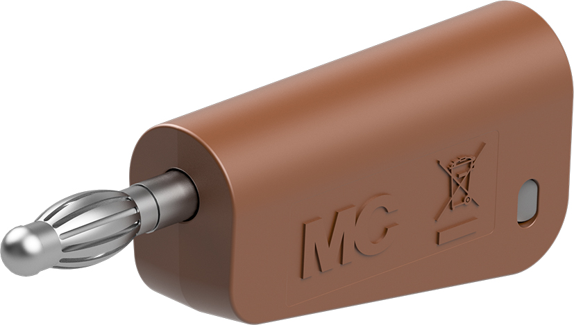 4 mm stekker compleet bruin - LQ-4N-39 bruin