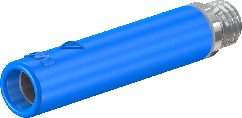 4 mm blauwe fitting - B4-E-M5-I blauw