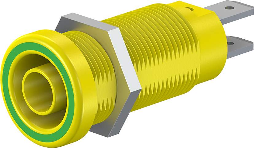 4 mm paneelcontact groen/geel - XEB-1R groen/geel