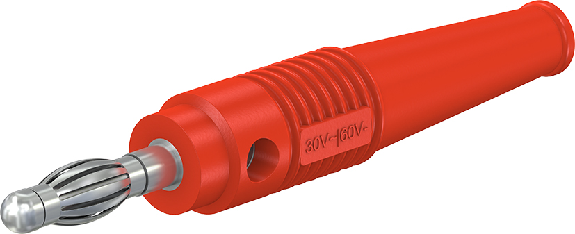 4 mm inline stekker rood - L-41Q rood
