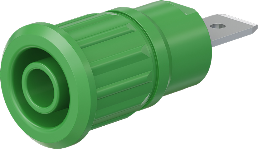 4 mm veiligheidssocket groen - SEB4-F6,3N groen