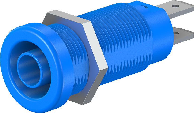 4 mm paneelmontage stopcontact blauw - XEB-1R blauw