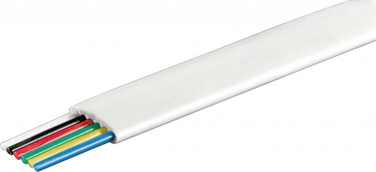 Modulaire Platte kabel 6P. 100 Mtr.