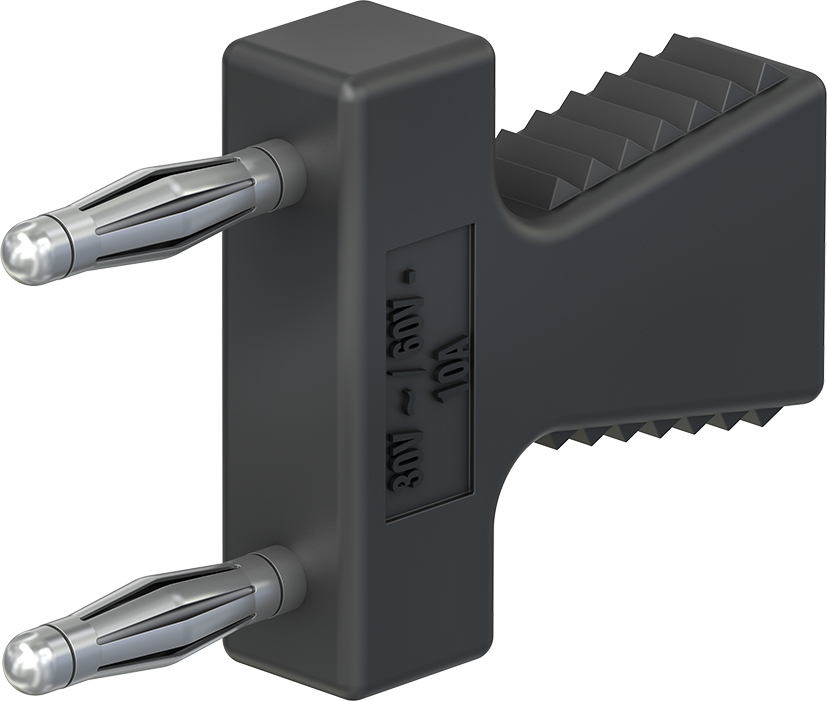 2 mm aansluitstekker zwart - KS2-12L/N zwart