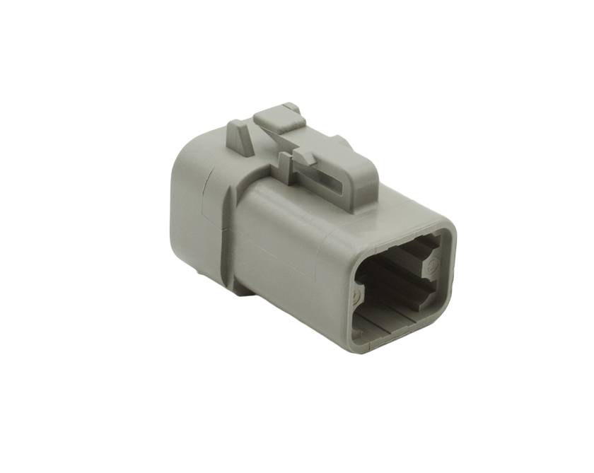 4 Contacts Male Power Rectangular Grey Connector