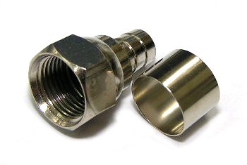 F-stekker Rechte krimp COAX 12