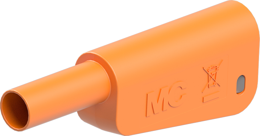 4 mm stekker compleet oranje - SLQ-4A-39 oranje