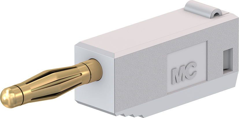 2 mm stekker compleet wit - SLS205 wit
