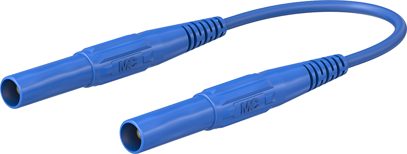 4 mm veiligheidstestkabel 75 cm blauw - XMF-414 blauw