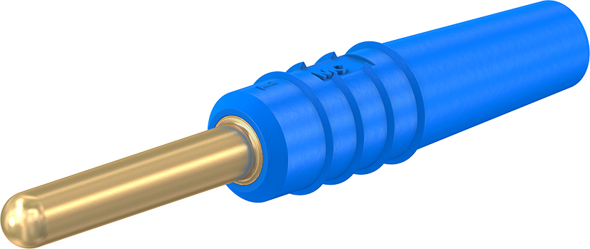 2 mm stekker compleet blauw - SLS2-S blauw