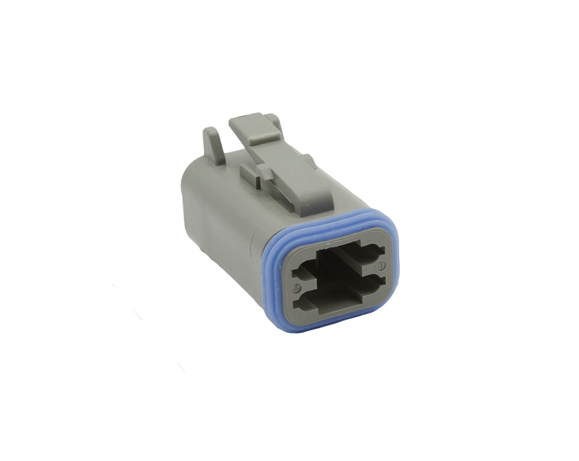 4 Contacts Male Standard Rectangular Grey Connector