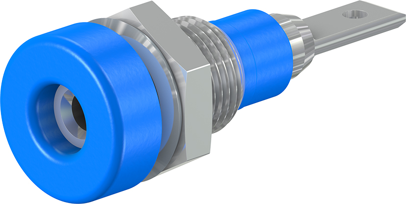 2 mm blauwe stekker - LB-I2R blauw - zeskantmoer