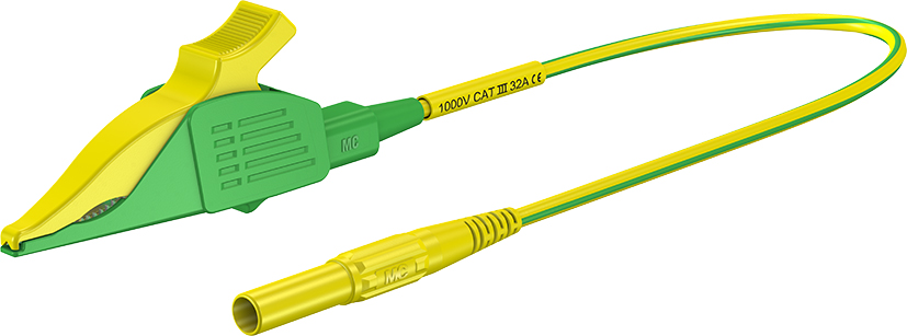 4 mm testclip dolfijn 150 cm groen/geel - XDLS-418 groen/geel