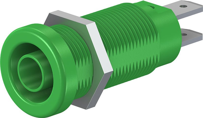 4 mm paneelmontagesocket groen - XEB-1R groen