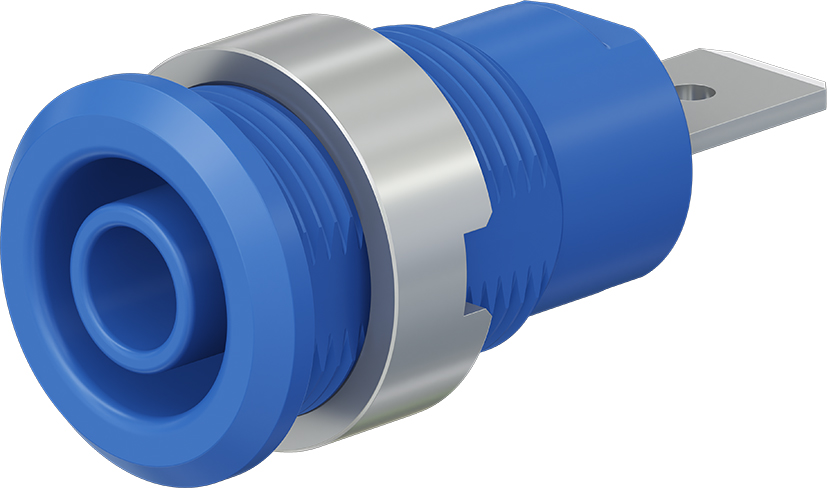 4 mm veiligheidssocket blauw - SLB4-F6,3/N-X blauw