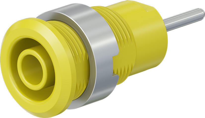 4 mm veiligheidssokkel geel - SLB4-R/N-X geel