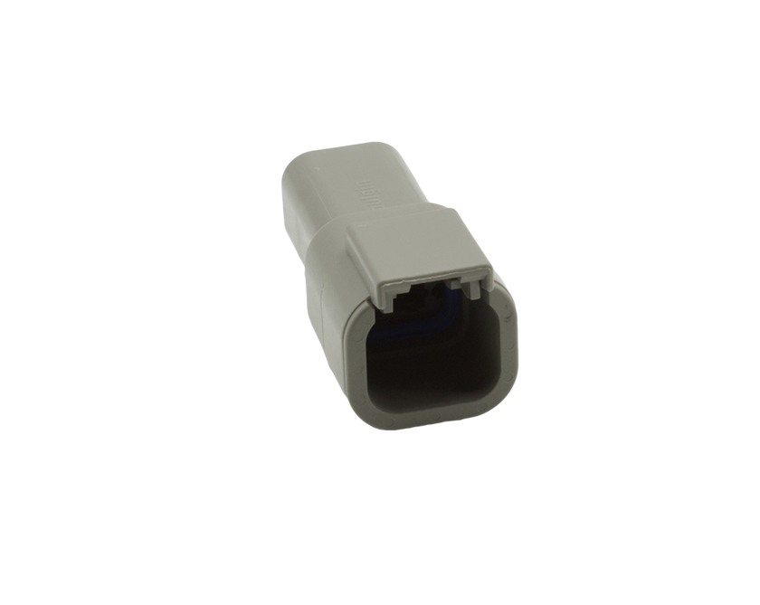 4 Contacts Female Miniature Rectangular Grey Connector