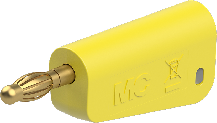 4 mm stekker compleet geel - LM-4A-39 geel