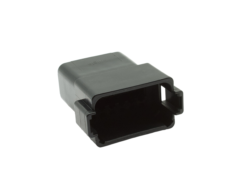12 Contacts Female Standard Rectangular Black Connector