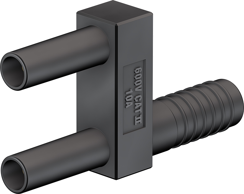 2 mm verbindingsstekker zwart - SKS2-12L/1SA/N zwart