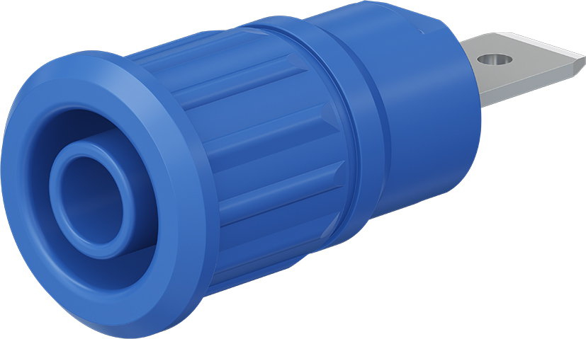 4 mm veiligheidstopcontact blauw - SEB4-F6,3N blauw
