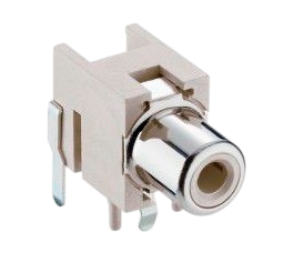 RCA vrouwelijke chassis  conform JEITA RC-5231, haakse, voor printplaten