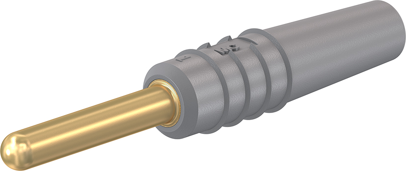 2 mm stekker compleet grijs - SLS2-S grijs
