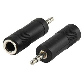 3,5 stereo mannelijk - 6,3 stereo vrouwelijk adapter