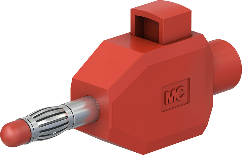 4 mm clip-on stekker rood - KLS4 rood