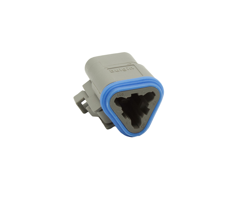 3 Contacts Male Standard Rectangular Grey Connector