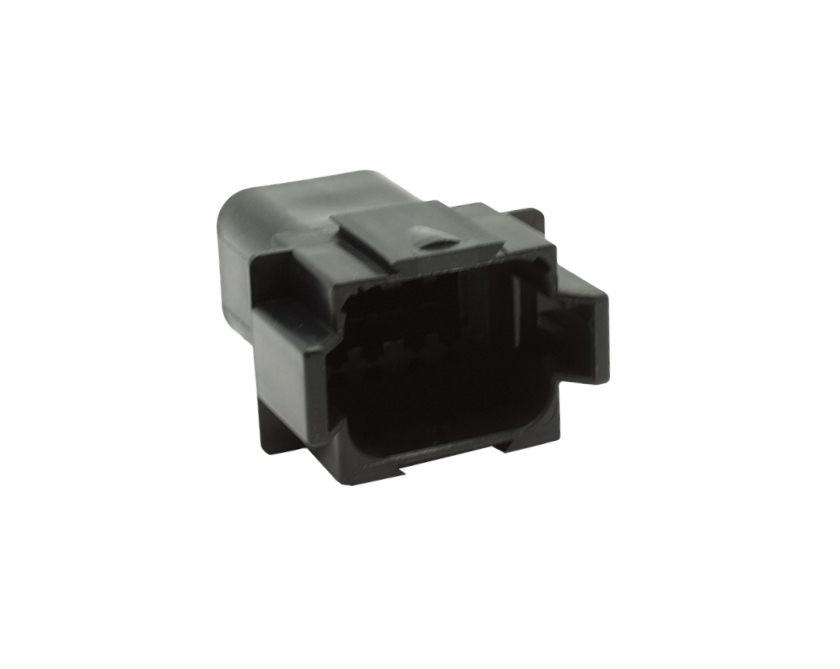 8 Contacts Female Standard Rectangular Black Connector