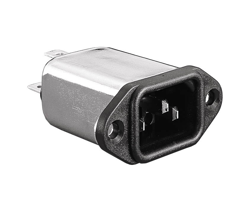 IEC Filtered Inlet Side Fixing Flange Mount 6.3mm Tab Termination A0110 Filter (1A PS00/A L/C v1)