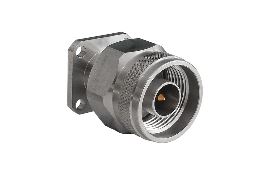 N Plug Straight 4 Hole Flange RF Connector