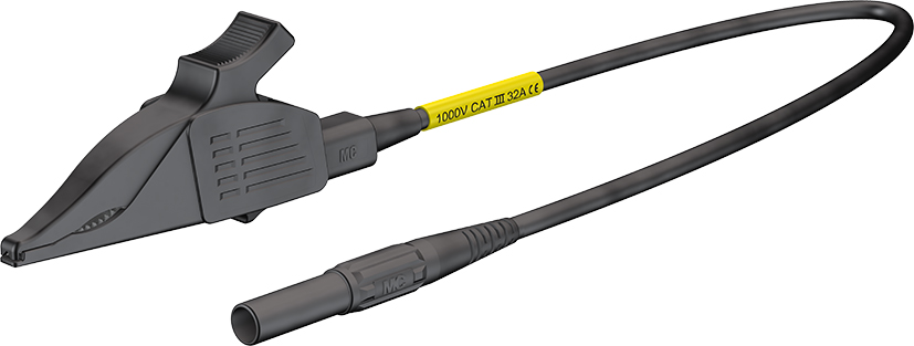 4 mm testclip dolfijn 150 cm zwart - XDLS-418 zwart