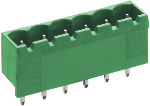 Pin header, with sidewalls, upright version